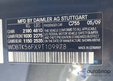 2009 Mercedes-Benz Clk 350 z USA, uszkodzony, nr VIN WDBTK56FX9T109978